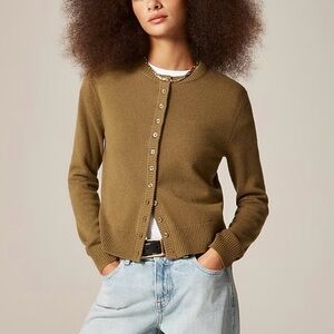 J Crew. Perfect cashmere cardigan XS Sunlit Olive NWT